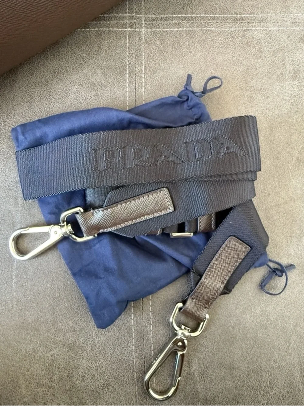 Prada Brown Saffiano Leather Duffle Bag